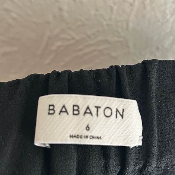 Aritzia Babaton Conan Cropped Pant Black Tuxedo Stripe Sz 6 - Picture 4 of 6